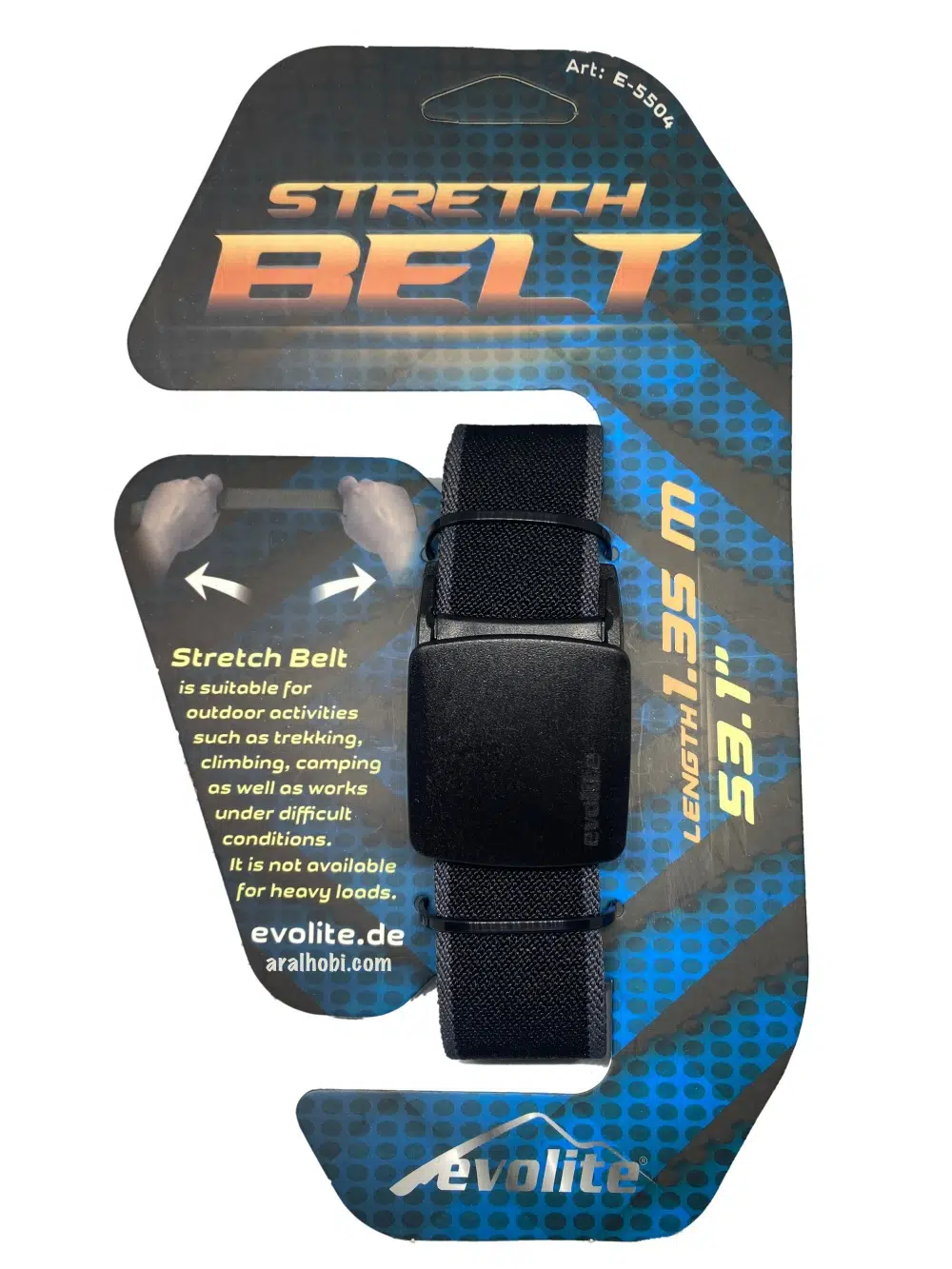 Evolite Stretch Outdoor Kemer Siyah 135 cm