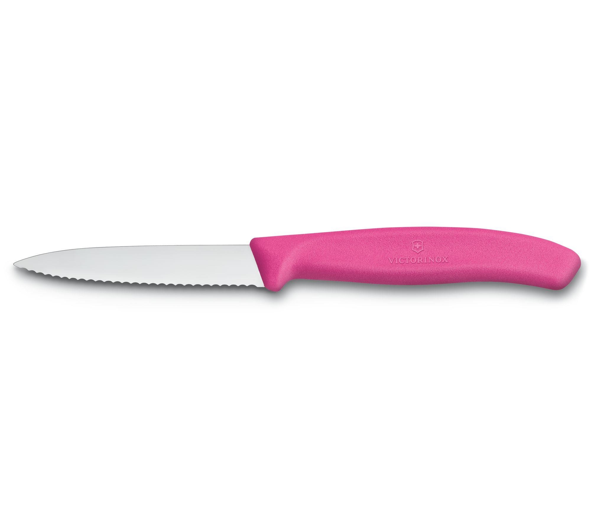 Victorinox Swiss Classic 8cm Tırtıklı Soyma Bıçağı Pembe Victorinox Swiss Classic 8cm Tırtıklı Soyma Bıçağı Pembe
